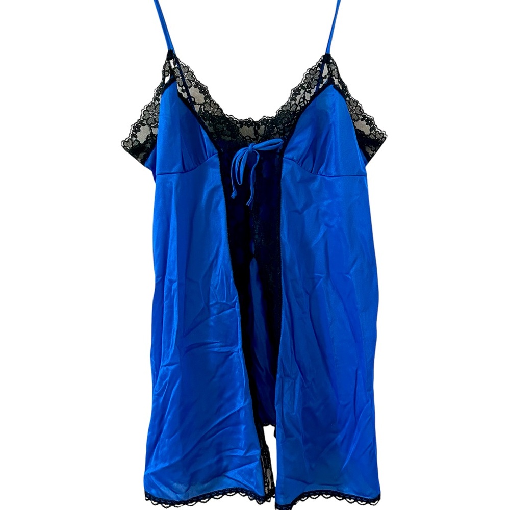 Blue Lace Trim Intimate Sleepwear Size Medium